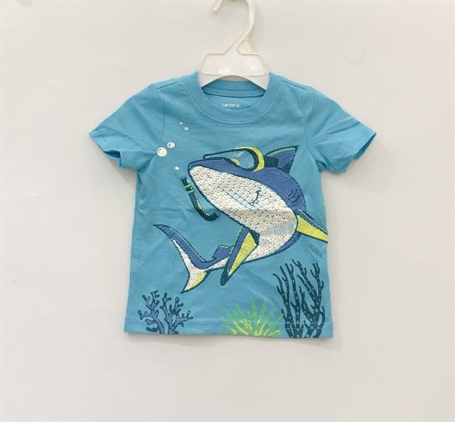  Áo thun C4rter xanh cá mập bé trai 