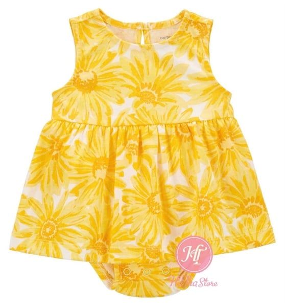  Body váy C4RTER vàng hoa bé gái 
