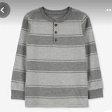  Áo thun tay dài C4RTER xám sọc bé trai 