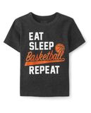  Áo thun PL4CE xám eat sleep bé trai 