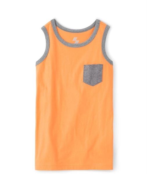  Áo thun ba lỗ Place cam túi xám bé trai 