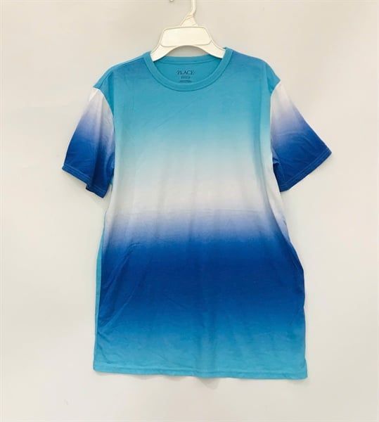  Áo thun PL4CE xanh loang trắng bé trai 