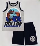  Bộ ngắn ba lỗ Gap xám xe địa hình - T21 