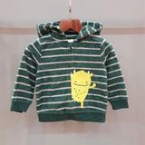  Áo khoác Carter xanh rêu sọc quái vật bé trai 