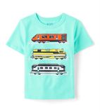  Áo thun PL4CE xanh ngọc đoàn tàu bé trai 