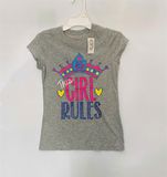  Áo thun PL4CE xám girl rule bé gái 