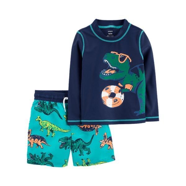  Bộ bơi C4RTER xanh đen khủng long phao bé trai 