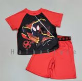  Bộ ngắn cam spider man bé trai 