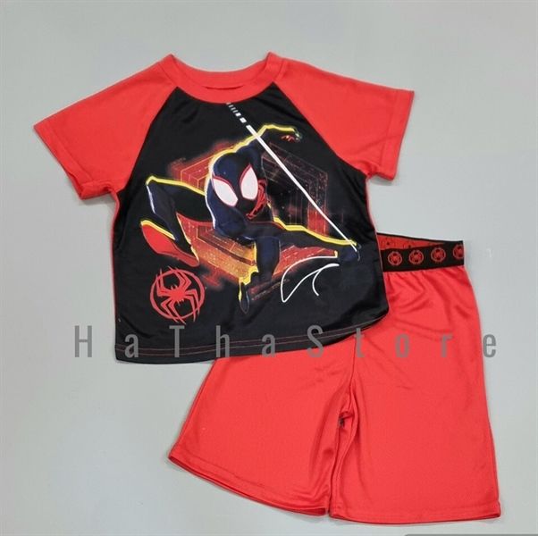  Bộ ngắn cam spider man bé trai 