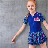  Bộ bơi liền xanh hoa bé gái 