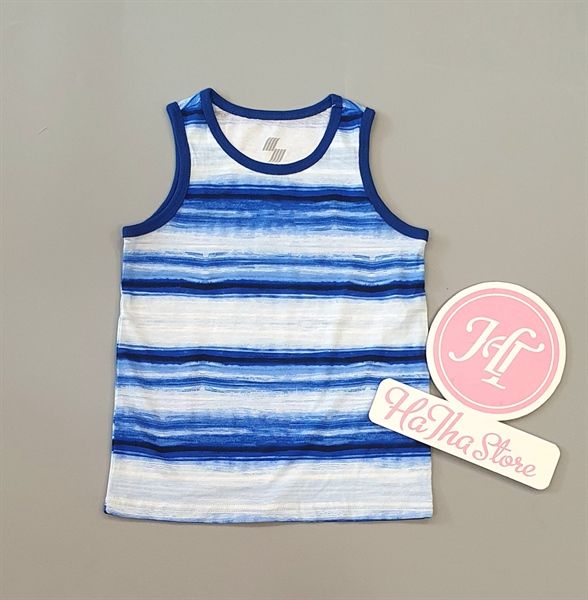  Áo thun ba lỗ Place trắng sọc xanh bé trai 