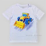  Áo thun PL4CE trắng xe xúc bé trai 