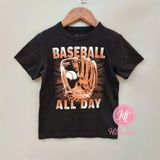  Áo thun PL4CE đen baseball bé trai 