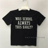  Áo thun PL4CE đen was school bé trai 