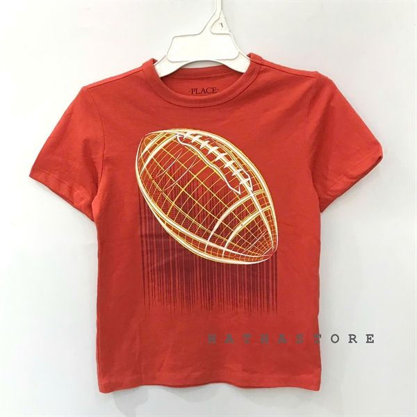  Áo thun PL4CE cam bóng bầu dục bé trai 