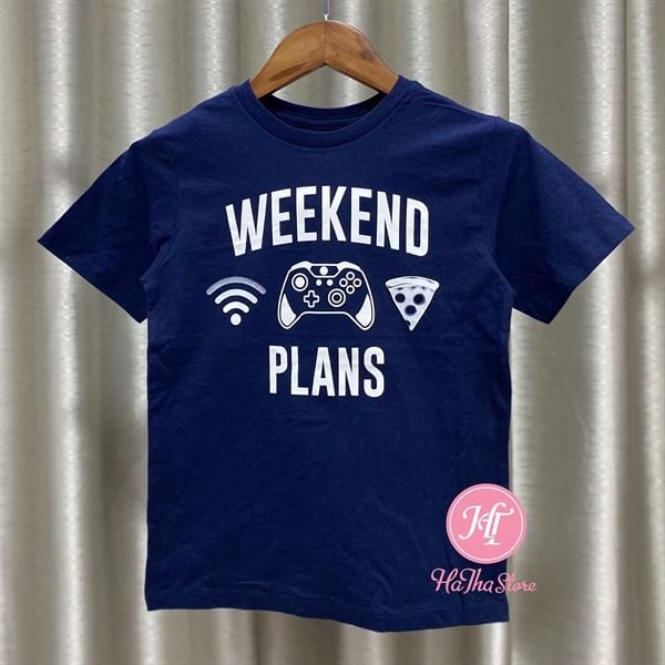  Áo thun Place xanh navy weekend plans bé trai 