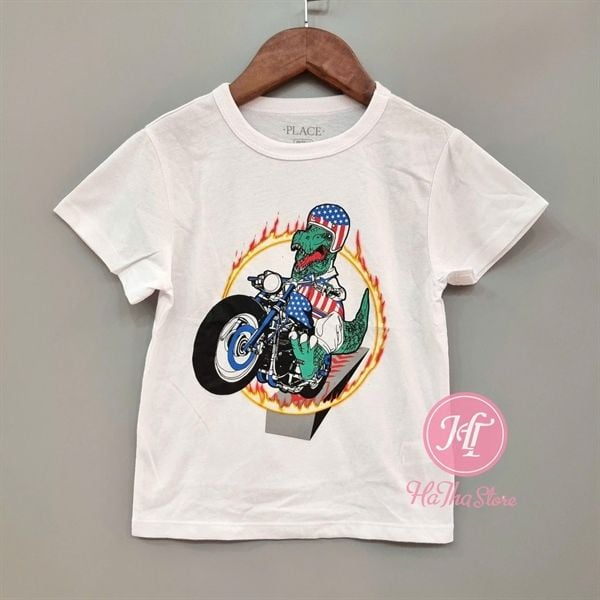  Áo thun PL4CE trắng KL xe bé trai 