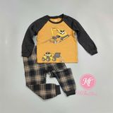  Bộ dài P3kkle vàng xe xúc bé trai 