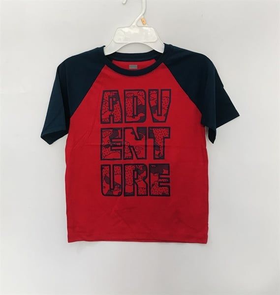  Áo thun đỏ tay đen adventure bé trai 