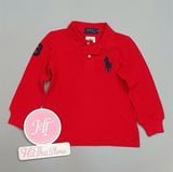  Áo thun polo tay dài đỏ hình xanh đen 