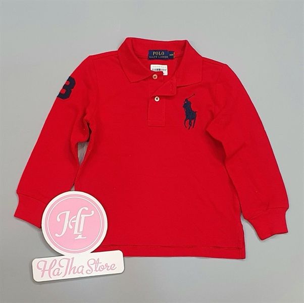  Áo thun polo tay dài đỏ hình xanh đen 