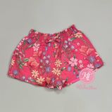  Quần short kaki J&J hồng đậm hoa bé gái 