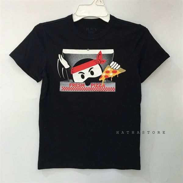  Áo thun PL4CE đen ninja bé trai 