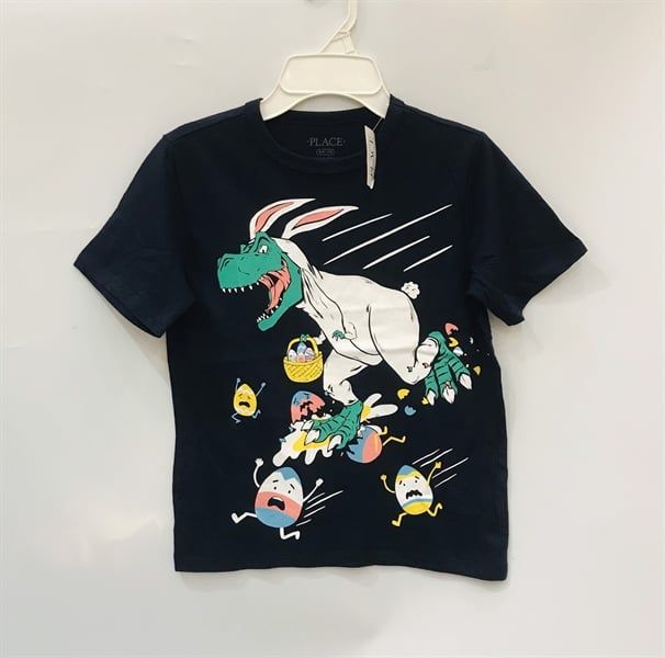  Áo thun PL4CE xanh đen KL tai thỏ bé trai 