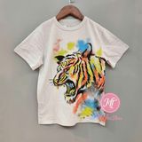  Áo thun PL4CE màu trắng be hổ bé trai 