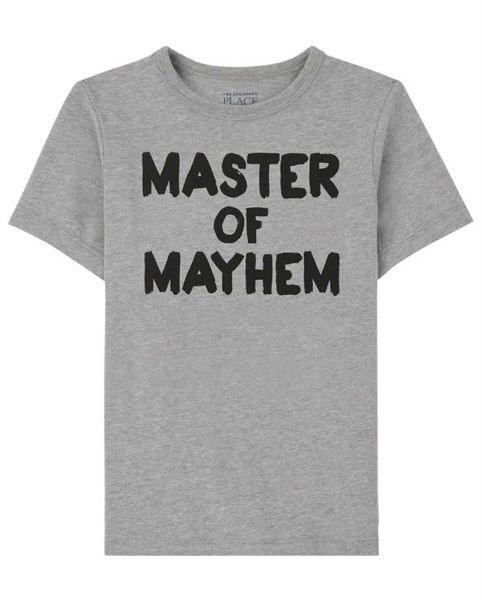  Áo thun PL4CE xám master of mayhem bé trai 