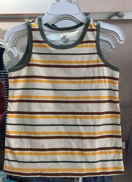  Áo thun ba lỗ Place sọc vàng nâu bé trai 