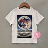  Áo thun PL4CE trắng banh bé trai 