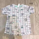  (6M) Áo xám caro họa tiết 