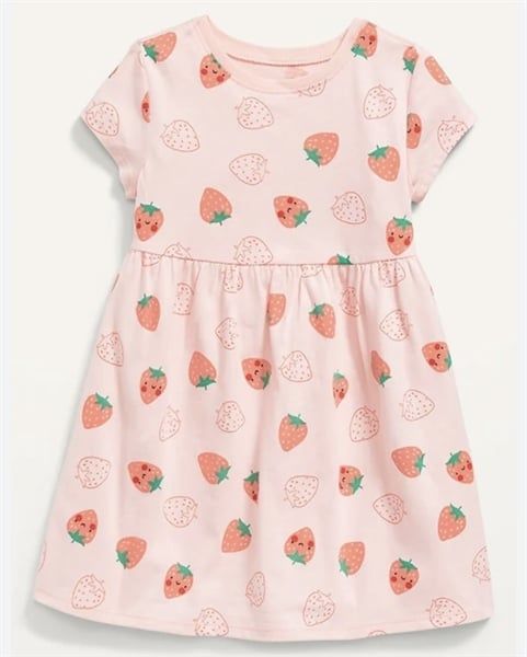  Đầm thun 0ldN4vy hồng dâu bé gái 