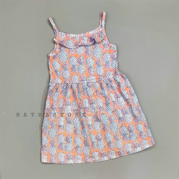  Đầm thun 2 dây C4RTER trái thơm bé gái 