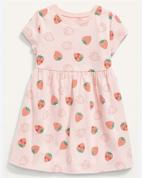  Đầm thun 0ldN4vy hồng dâu bé gái 