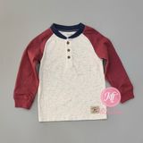  Áo thun tay dài C4RTER xám tay đỏ bé trai 