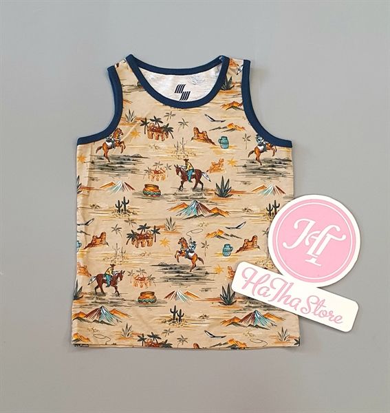  Áo thun ba lỗ Place vàng nhạt ngựa bé trai 