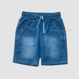  Quần short jean xanh dây rút bé trai 