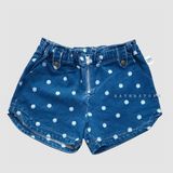  Quần short jean xanh hoa bé gái 