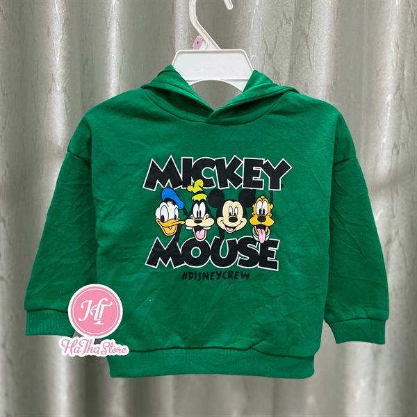  Áo hoodie HM xanh lá mickey mouse 