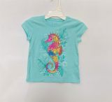  Áo thun PL4CE xanh cá ngựa bé gái 