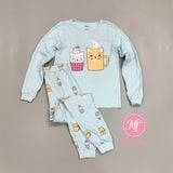  Bộ dài P3kkle xanh trời ly mèo bé gái 