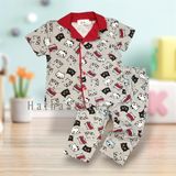  Đồ bộ ngắn xám mèo bé gái 