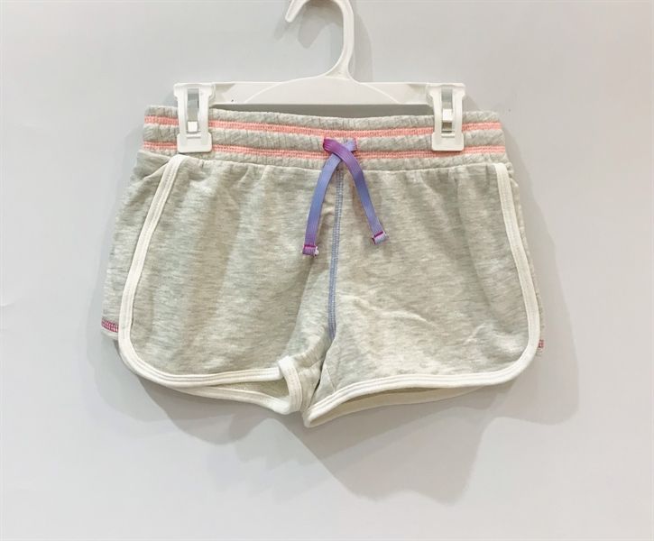  Quần short thun xám lưng viền hồng bé gái 