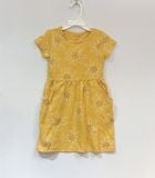  Đầm thun C&J vàng hoa bé gái 