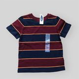 Áo thun 0ldN4cy đỏ sọc xanh đen bé trai 