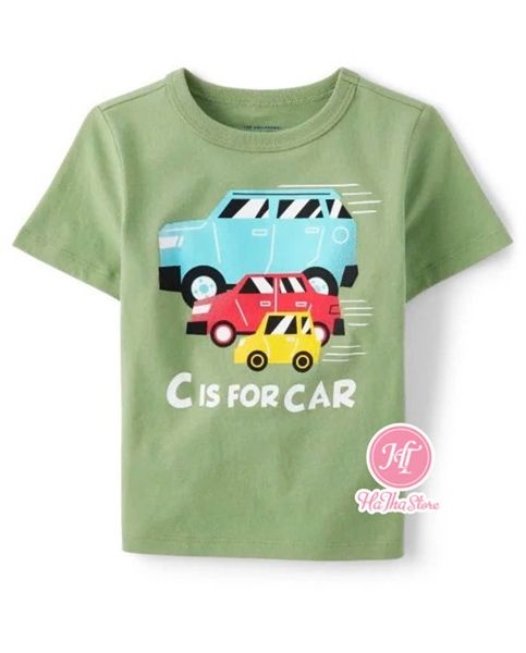  Áo thun PL4CE xanh bơ car bé trai 