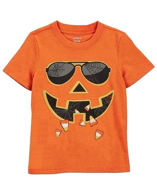  Áo thun C4RTER cam bí ngô bé trai 