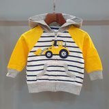  Áo khoác Carter trắng sọc tay vàng xe bé trai 